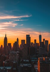 Fototapeta premium City skyline sunset panorama