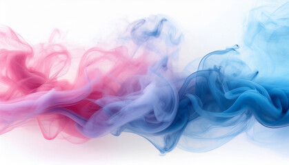 Abstract colorful smoke swirls in pink and blue