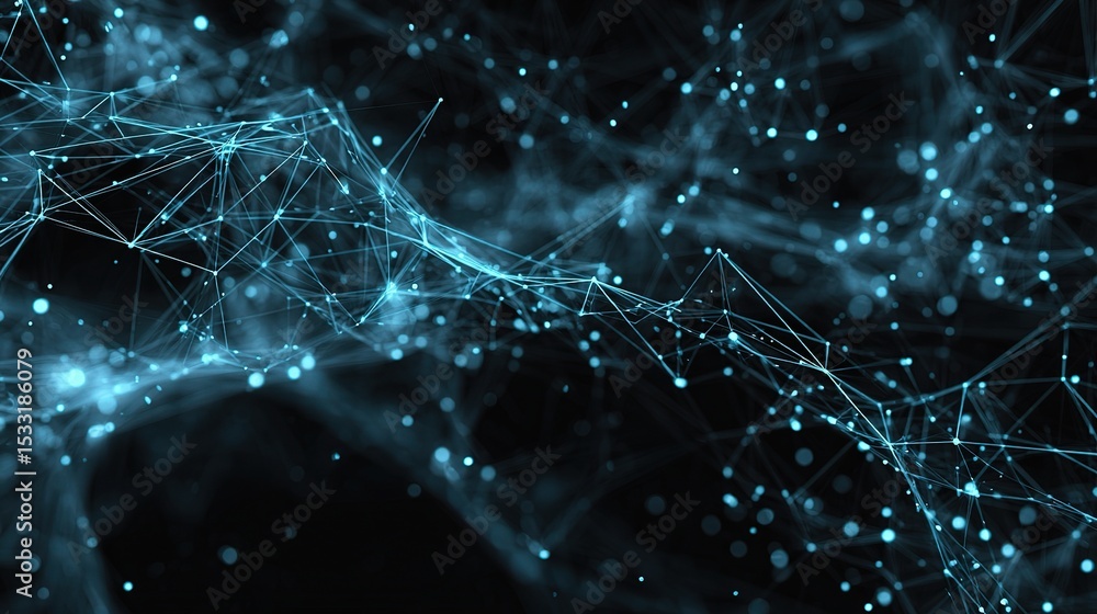Aufkleber Abstract Technology Background with Plexus Mesh and Nodes