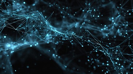 Abstract Technology Background with Plexus Mesh and Nodes