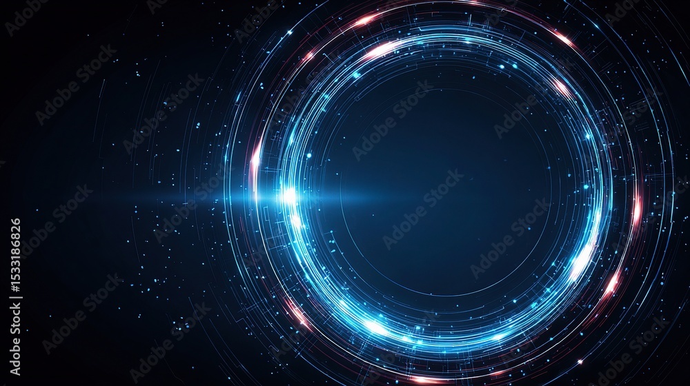 Poster abstract circle design with circuit elements for technology concepts