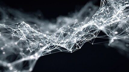 Abstract Technology Mesh of Particles and Lines in 3D Space