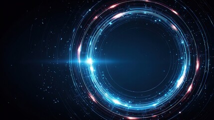 Abstract Circle Design with Circuit Elements for Technology Concepts