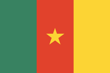 National flag of Republic Cameroon, correct size and colors.