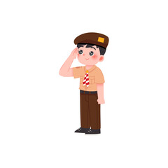 scout boy saluting vector illustration