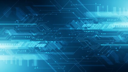 Obraz premium Tech, Future, and Digital-Themed Blue Business Background – Professional Setting for Meetings and Strategy