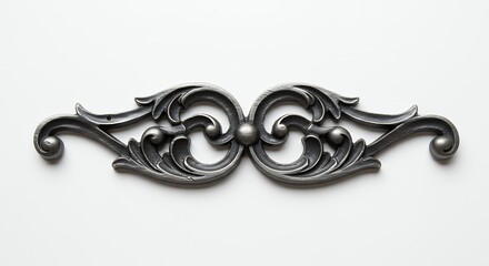 Ornate gray metal trim decor