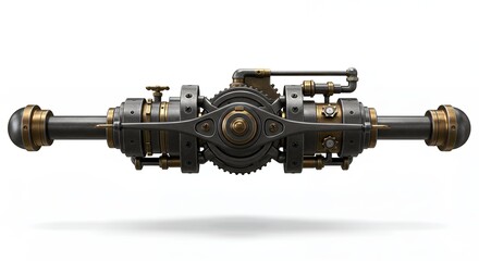 Steampunk mechanical device illustration