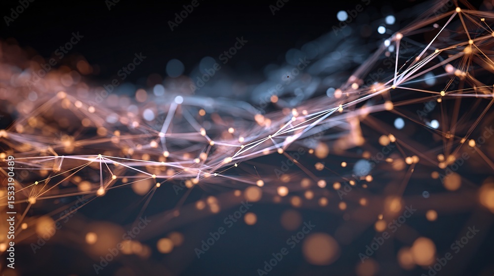 Aufkleber Dynamic Abstract Background with Moving Dots and Lines Patterns
