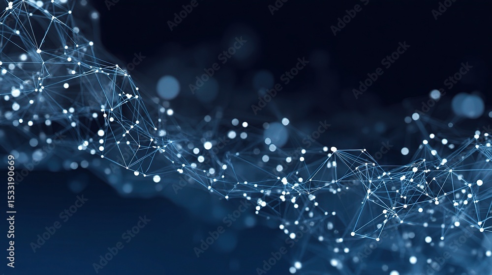 Poster abstract technology background with particle mesh design elements
