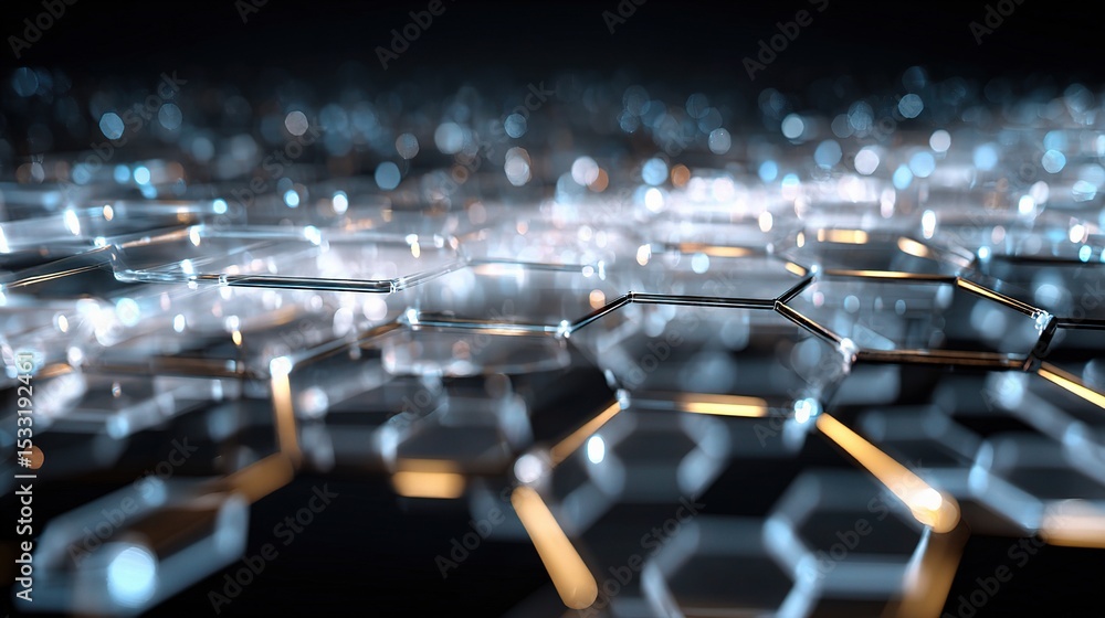 Poster abstract hexagon arrangement representing high speed in digital space