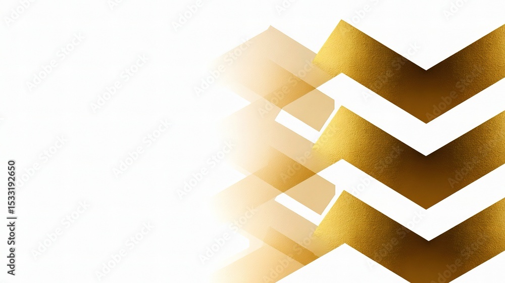 Aufkleber seven overlapping upward arrows with gradient gold design