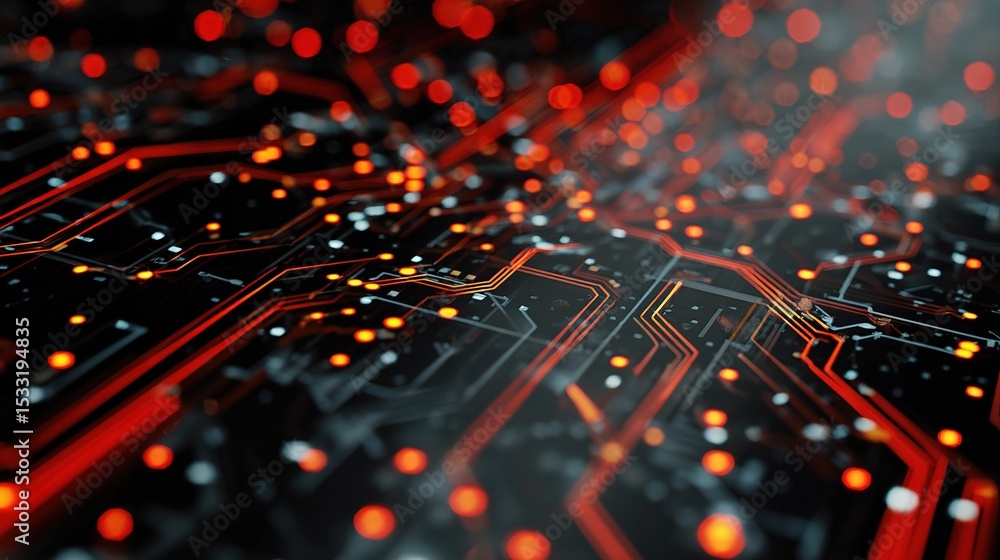 Poster abstract futuristic circuit board design with technology elements