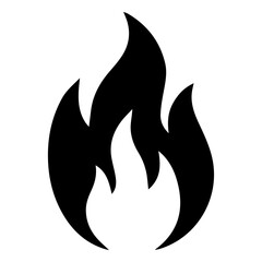 Fiery Flame Icon Black Silhouette Graphic Design Element