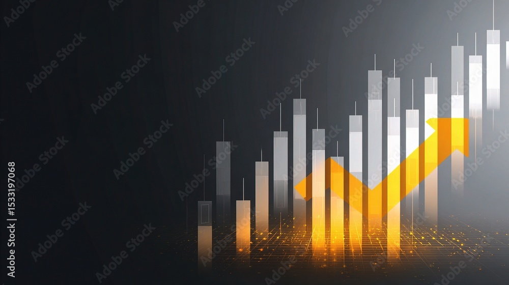 Poster elegant white chart design with alternating candle pattern