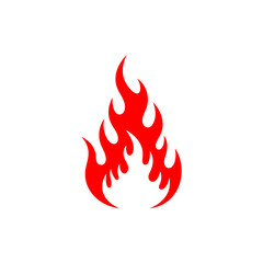 Stylized red Flames on a White Background Depicting Burning Heat