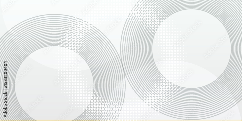 Poster gray gradient background with white subtle dots circle futuristic minimalist vector illustration.