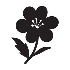 Silhouette of a Flower Simple Botanical Illustration