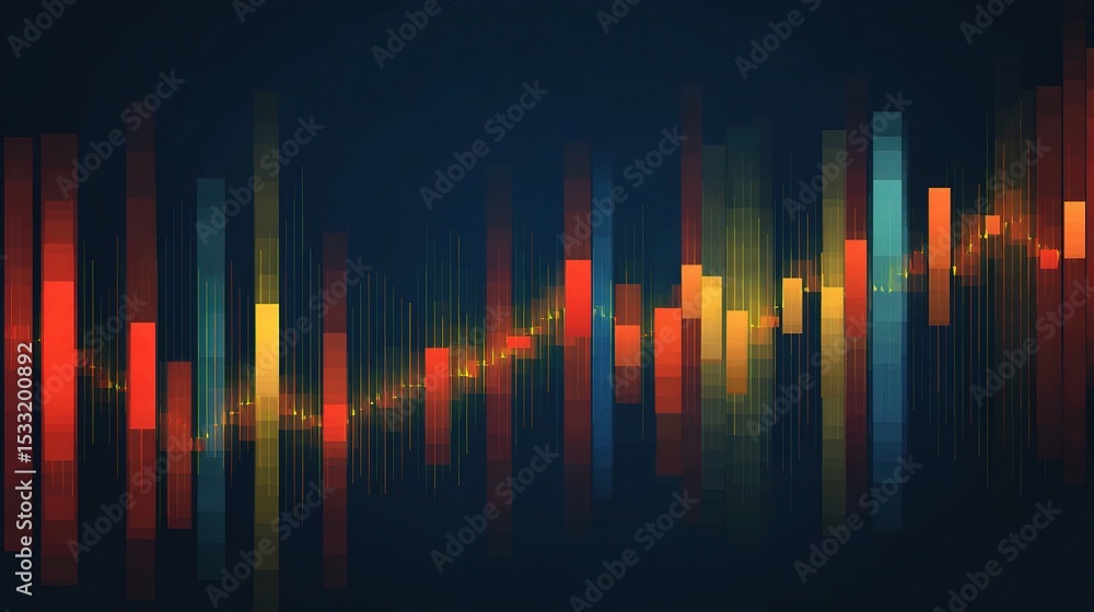 Poster dynamic horizontal abstract background with colorful vertical bars