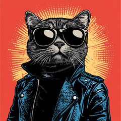 Cool cat illustration 