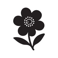 Simple Black and White Flower Illustration A Minimalist Floral Design