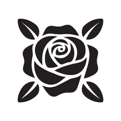 Black Rose Illustration A Classic Floral Design Element