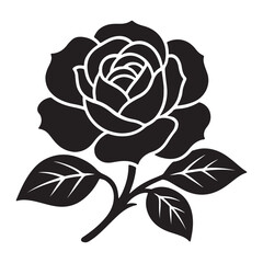 Black and White Rose Illustration A Classic Floral Desi