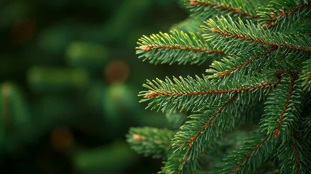 Elegant coniferous branch photography for seasonal themes and nature imagery