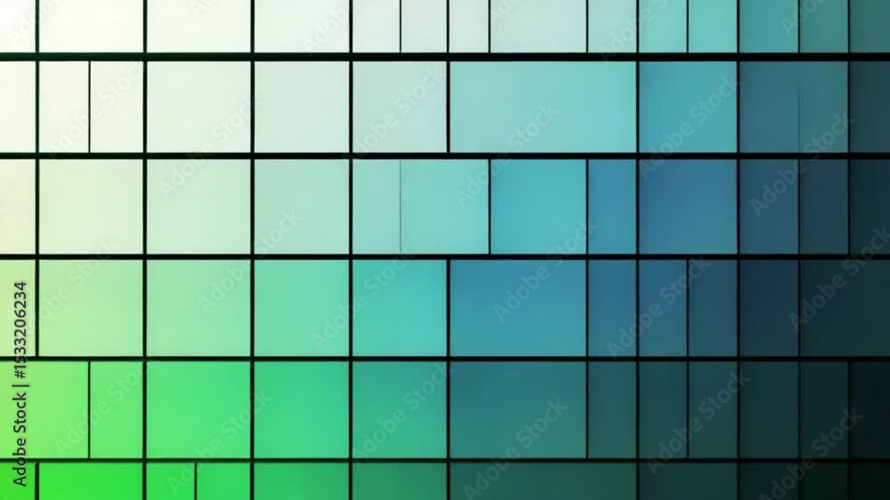 Poster teal gradient squares moving horizontally - calming and modern abstract design video