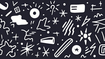 Abstract graphic design with various shapes and elements