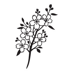 Cherrysom Branch Simple Line Art Design