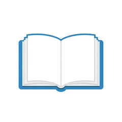 Open Book Illustration Blue Cover Blank Pages Reading Knowledge Education Literature Textbook