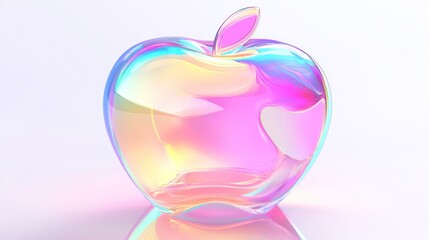Holographic apple, vibrant colors