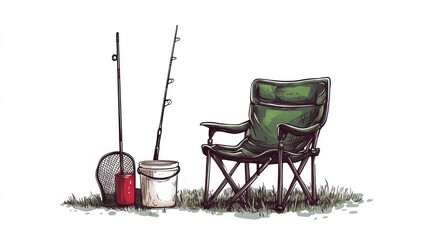Fishing Gear and Camp Chair