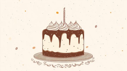 Birthday cake illustration