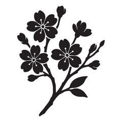 Cherry Blossom Branch Silhouette A Stunning Floral Design Eleme