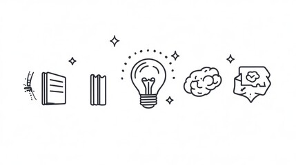 Creative process depicted through icons