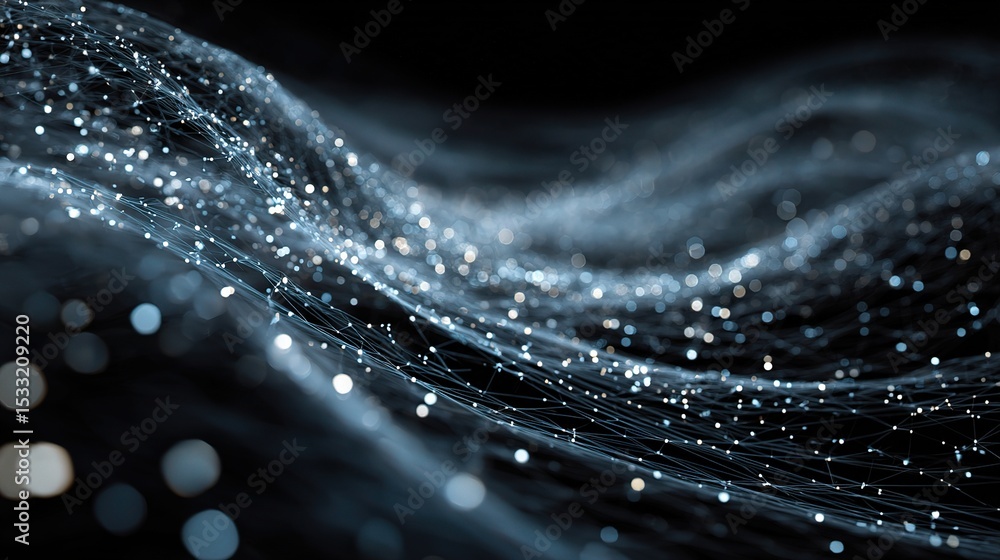 Poster abstract digital data network concept with swirling particles