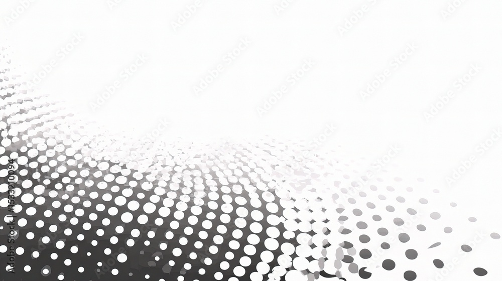 Poster halftone pattern of grey and white dots on a minimal background