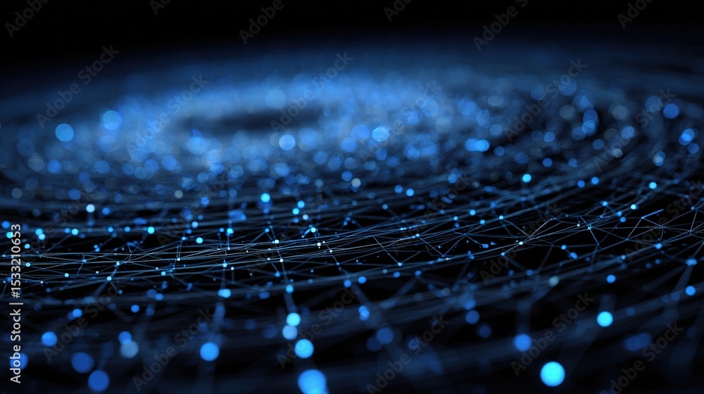 Aufkleber high resolution vector image of layered blue circles in 3d space