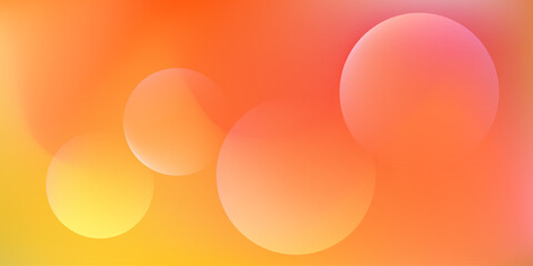 Vibrant fluid orange, red and yellow vector mesh gradient background with light round shapes. Soft shiny sun digital watercolor print for fire flame concept, lava explosion design, liquid banner