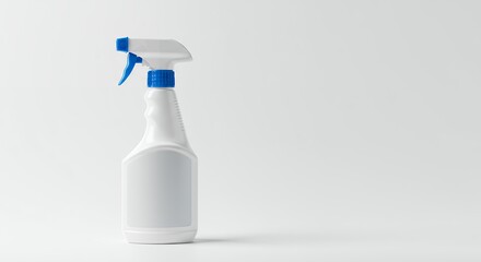 White spray bottle against white background