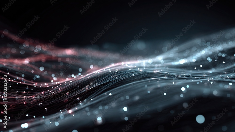 Aufkleber futuristic abstract concept of glowing data lines in motion