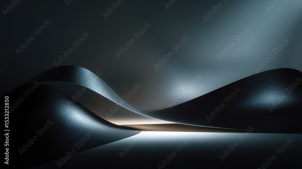 Aufkleber minimalist abstract shapes in motion with soft illumination effects