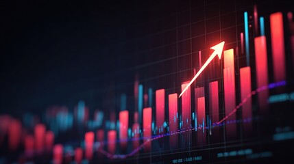 Business Growth Strategy with Chart and Upward Arrow Visualization
