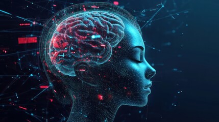 A digital representation of human brain and head profile
