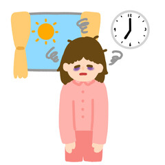 睡眠不足の女性