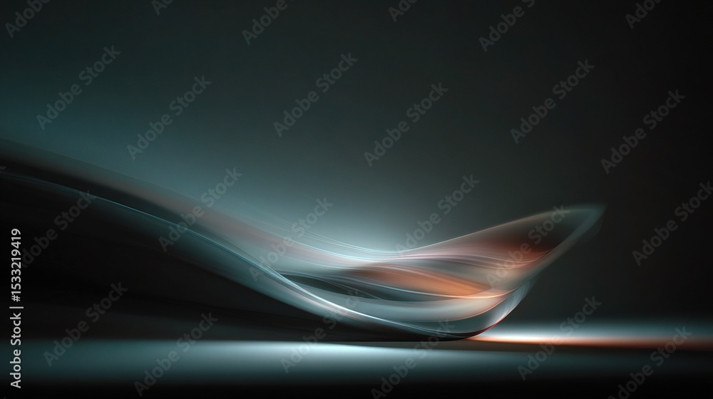 Poster minimalist abstract shapes in motion with soft illumination effects