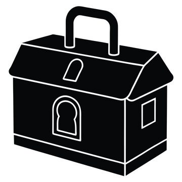 real estate agent element isolated lockbox on white background