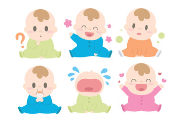 Obraz premium Baby illustration flat cute vector